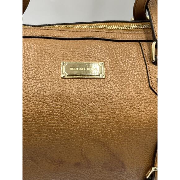Michael Kors Authenticated Bristol Acorn Brown Leather Medium Satchel Gold‎ Tone - Picture 10 of 16